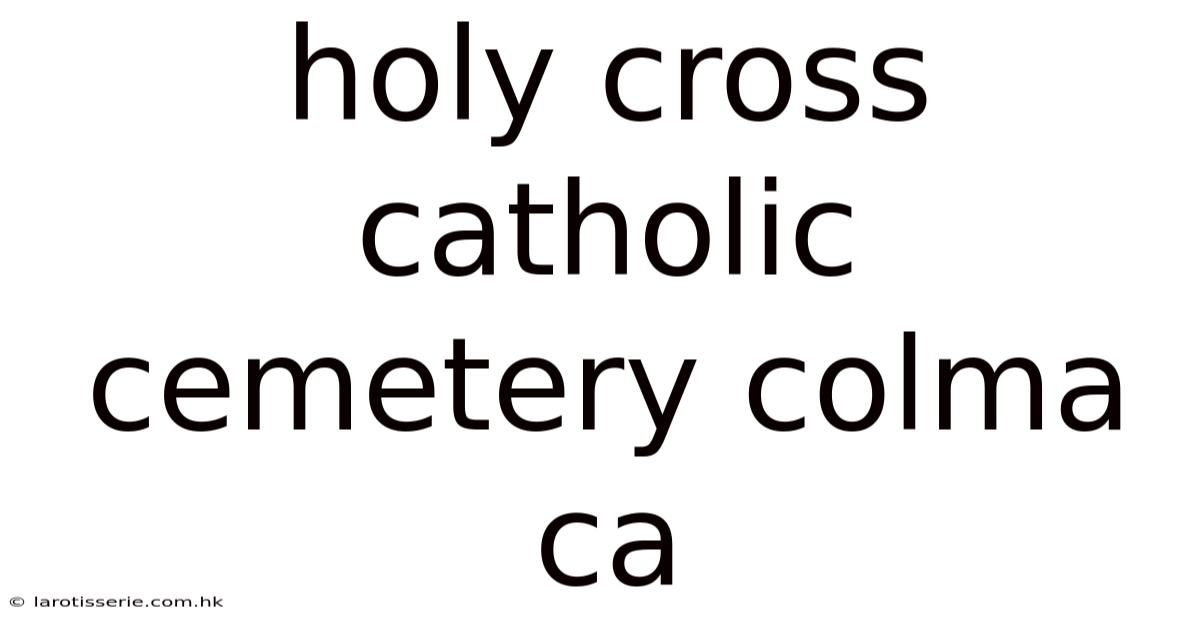 Holy Cross Catholic Cemetery Colma Ca