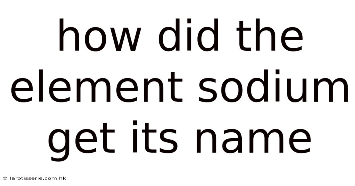 How Did The Element Sodium Get Its Name