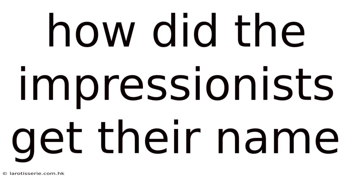 How Did The Impressionists Get Their Name