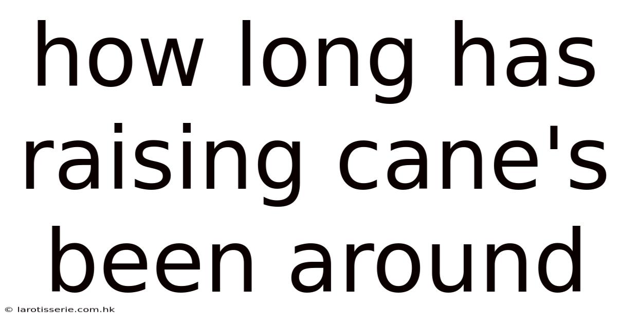 How Long Has Raising Cane's Been Around