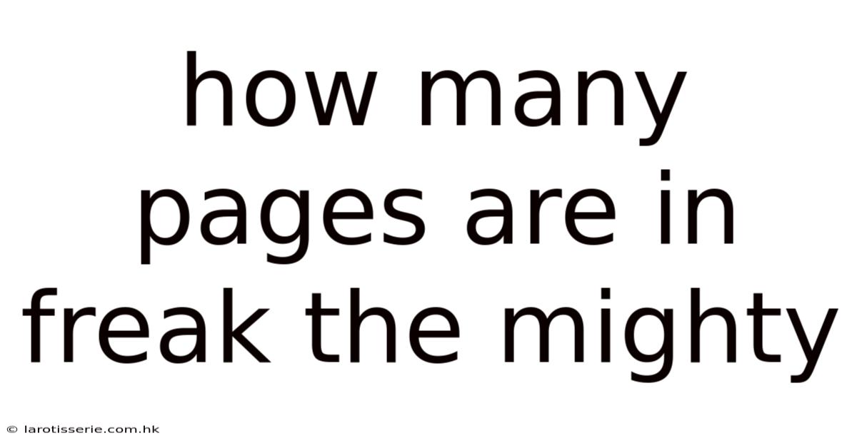 How Many Pages Are In Freak The Mighty