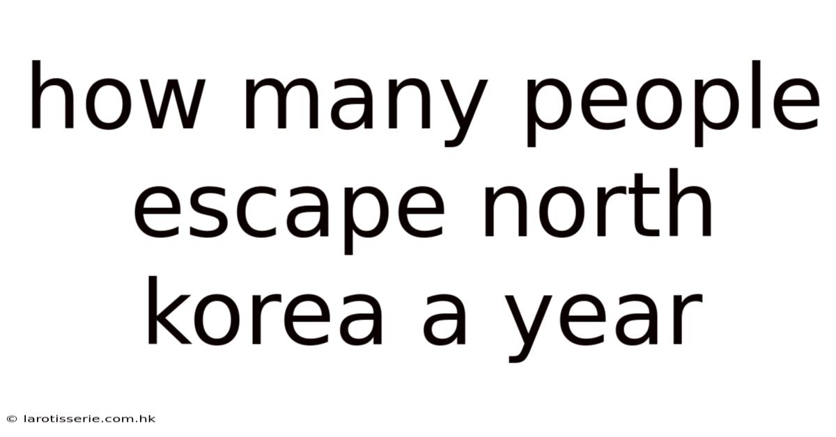 How Many People Escape North Korea A Year