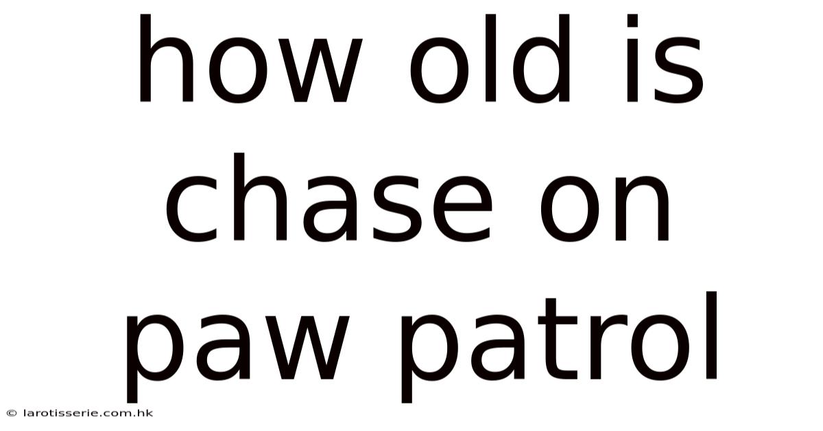 How Old Is Chase On Paw Patrol