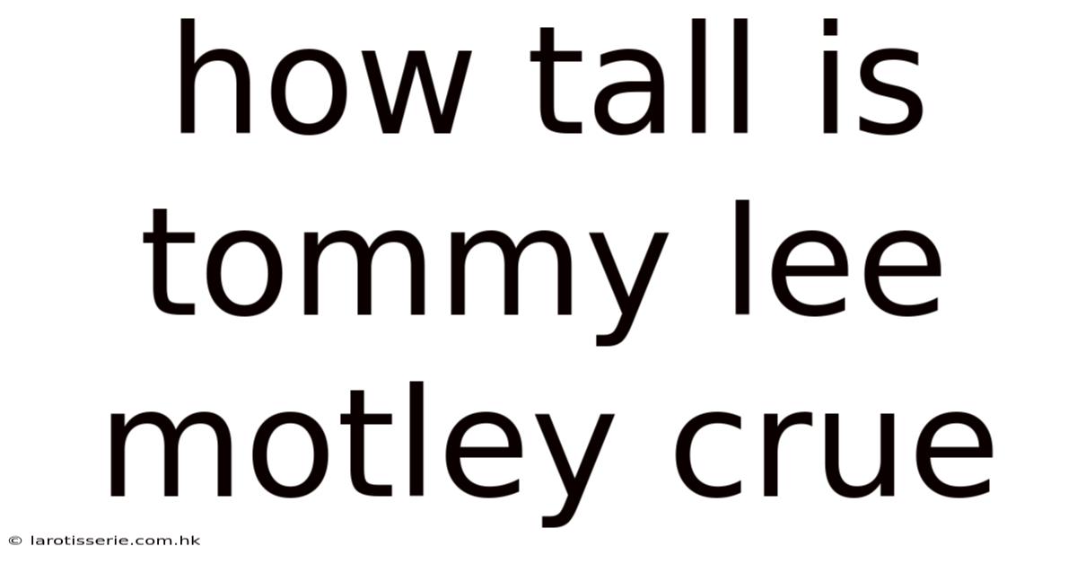 How Tall Is Tommy Lee Motley Crue