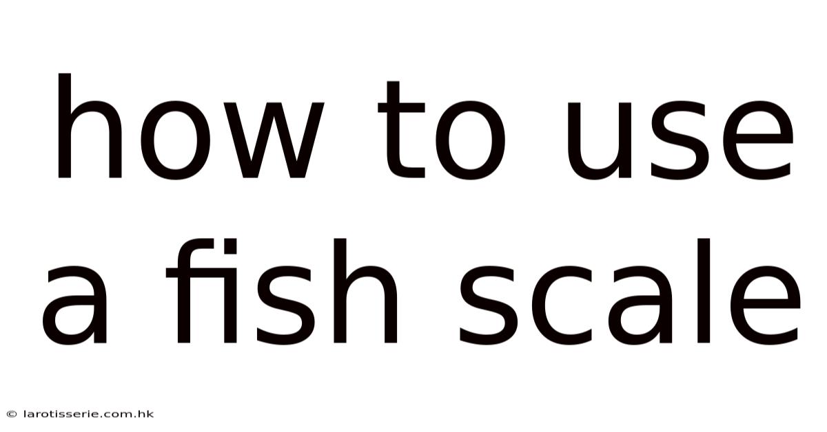 How To Use A Fish Scale