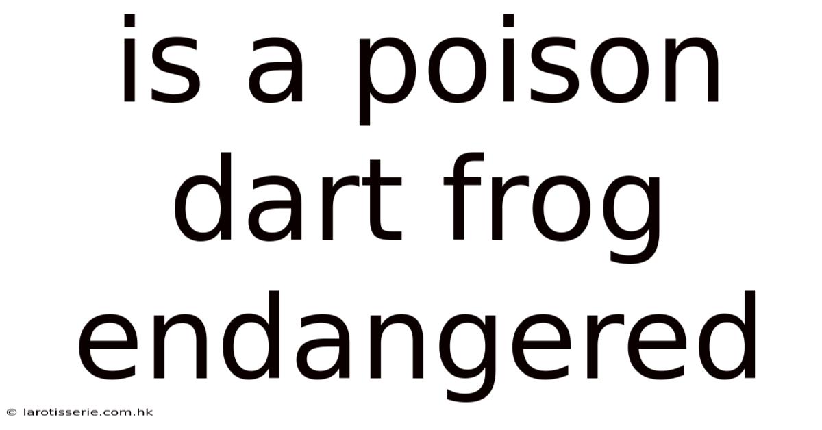 Is A Poison Dart Frog Endangered