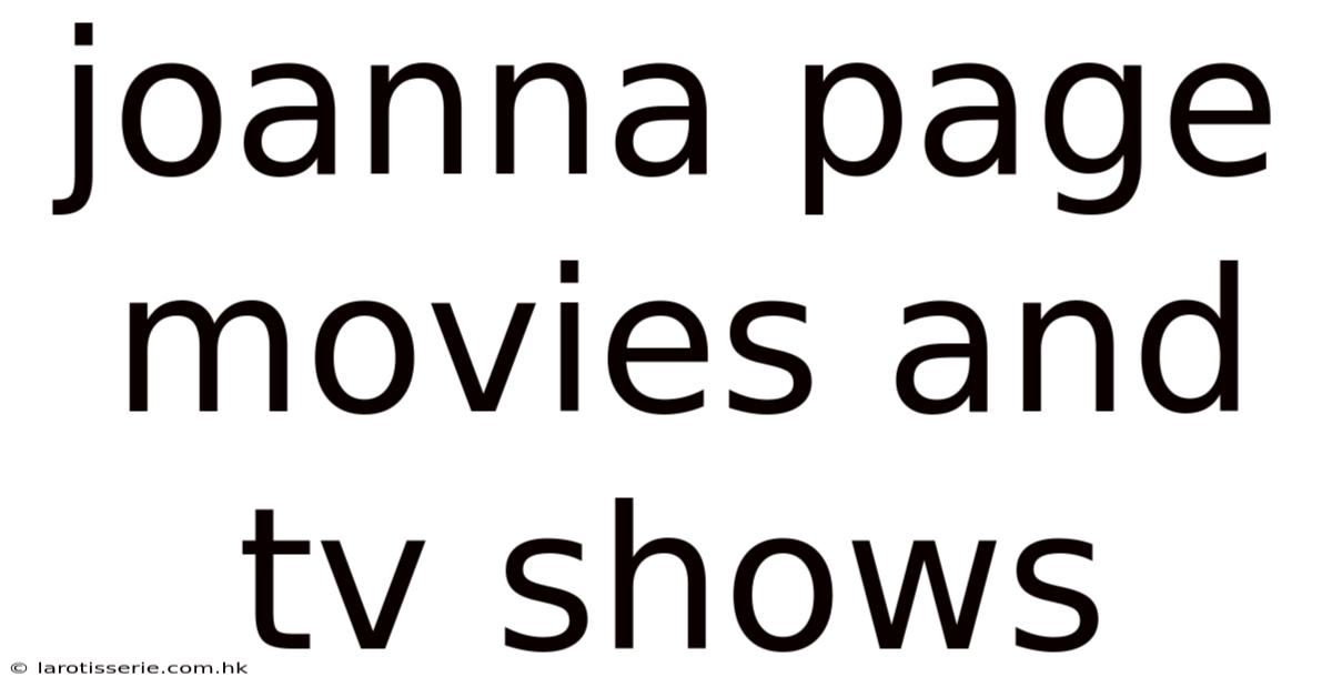 Joanna Page Movies And Tv Shows