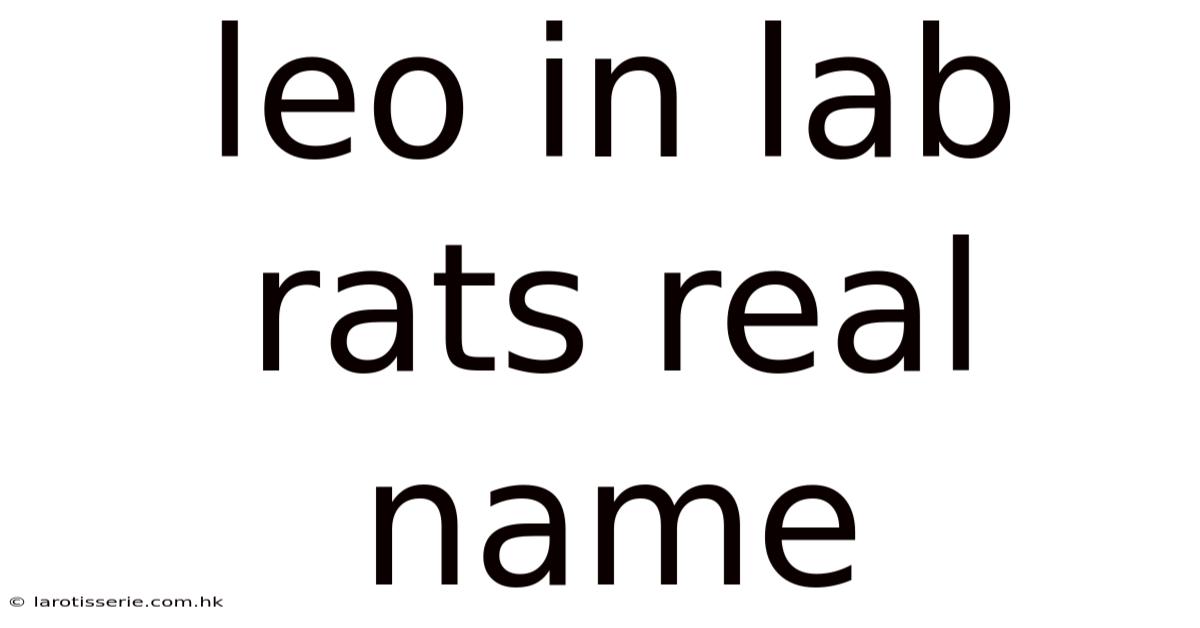 Leo In Lab Rats Real Name