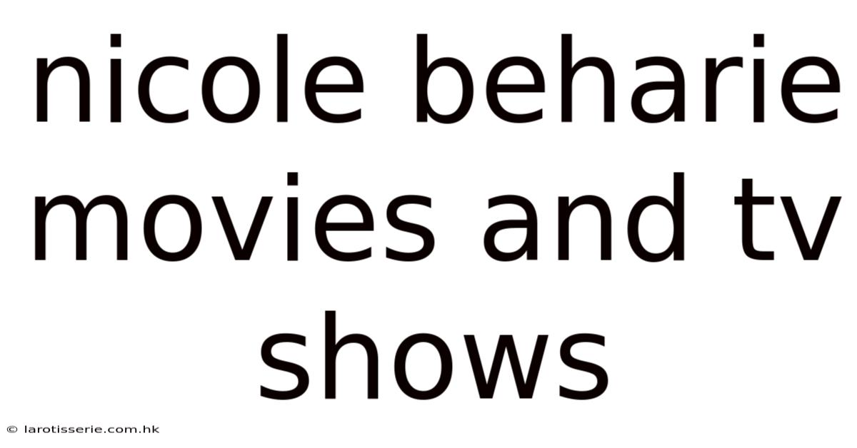 Nicole Beharie Movies And Tv Shows