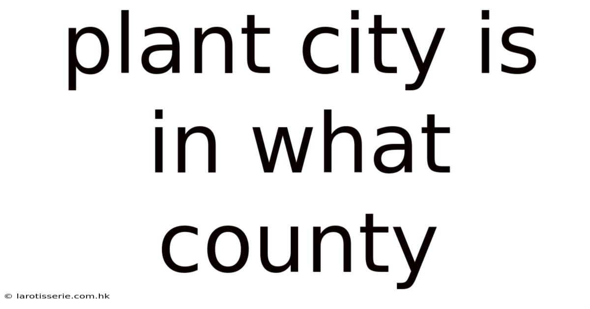 Plant City Is In What County