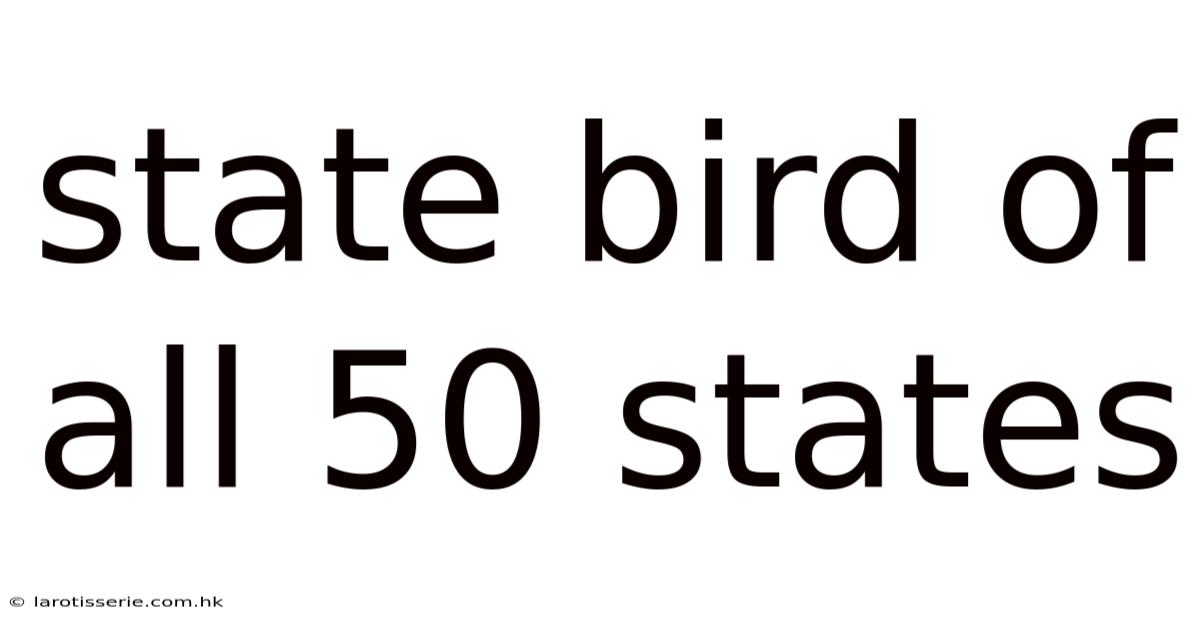 State Bird Of All 50 States