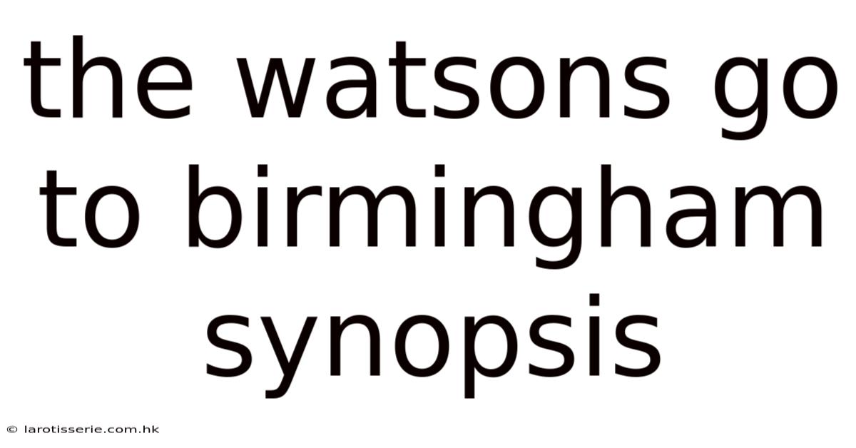 The Watsons Go To Birmingham Synopsis