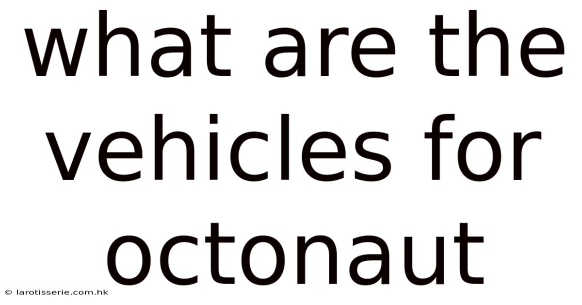 What Are The Vehicles For Octonaut