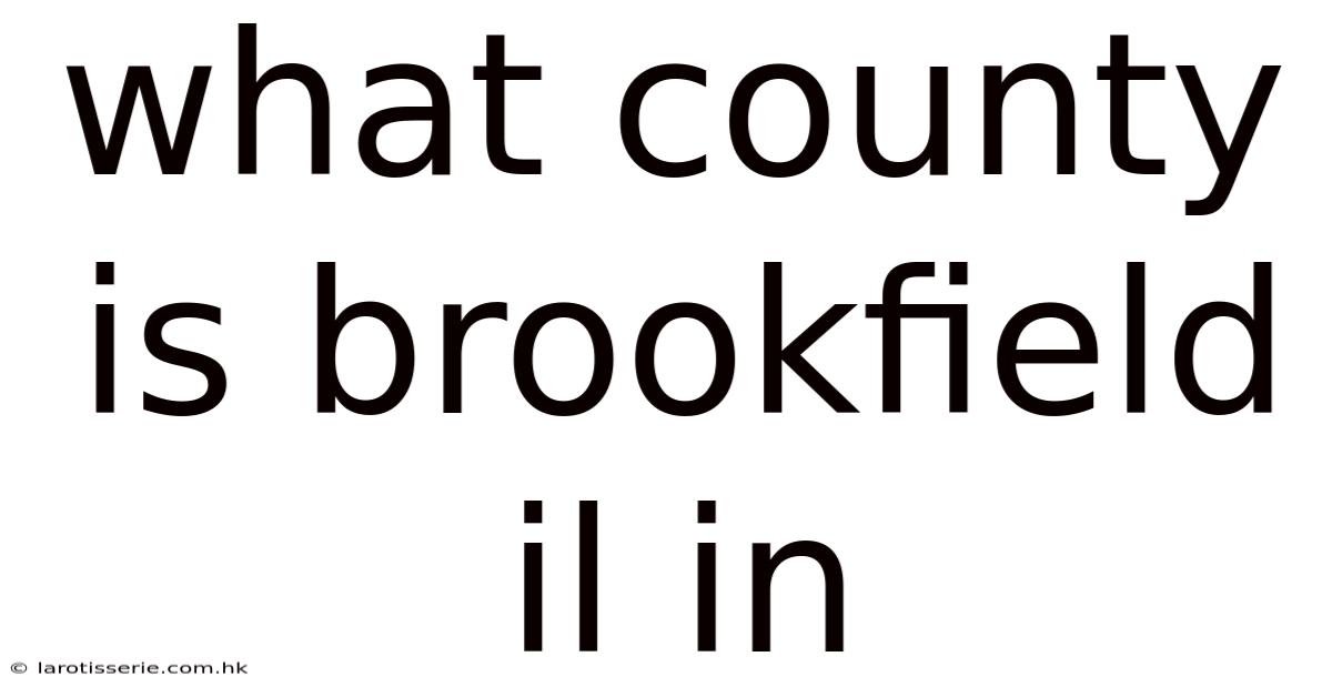 What County Is Brookfield Il In
