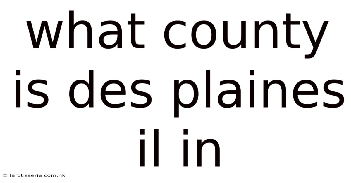 What County Is Des Plaines Il In