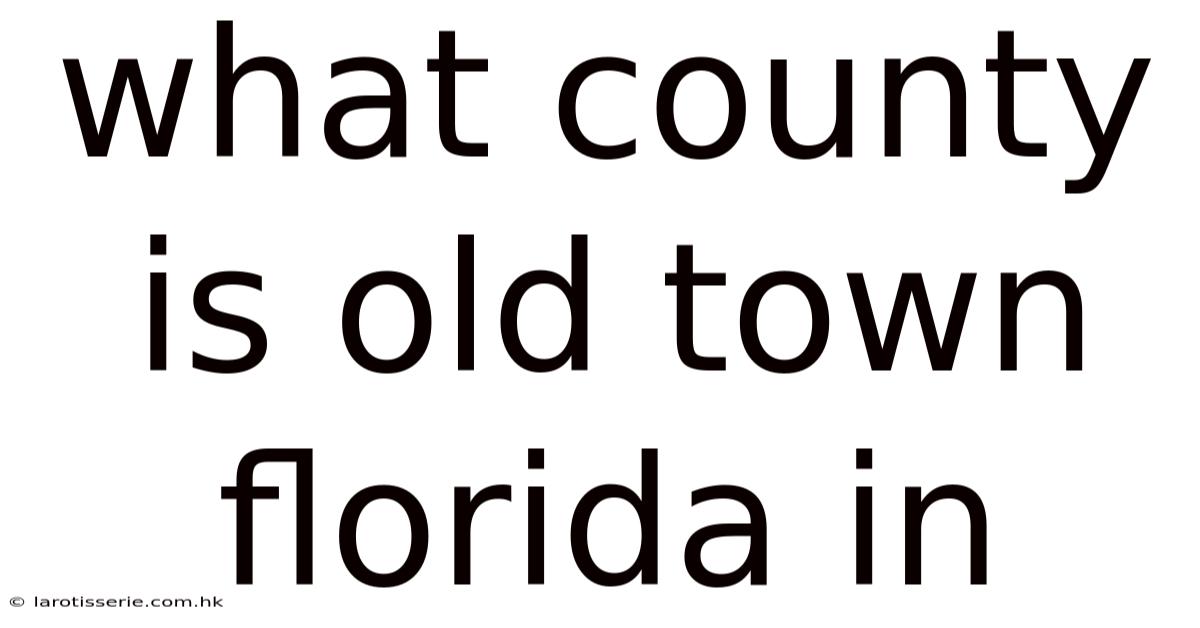What County Is Old Town Florida In
