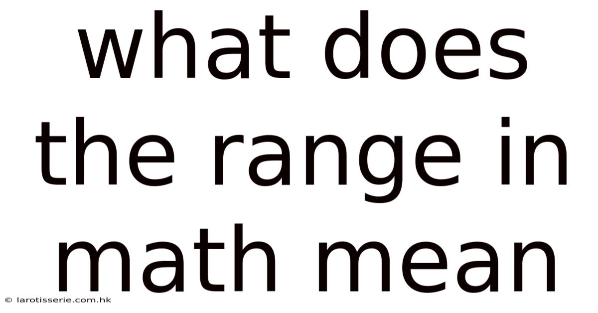 What Does The Range In Math Mean