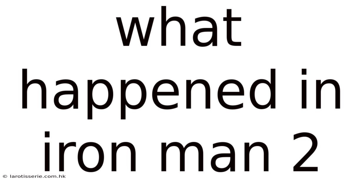 What Happened In Iron Man 2