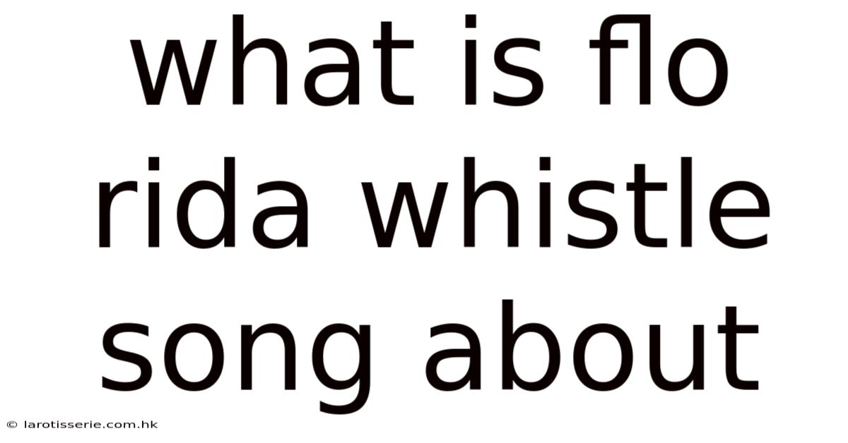 What Is Flo Rida Whistle Song About