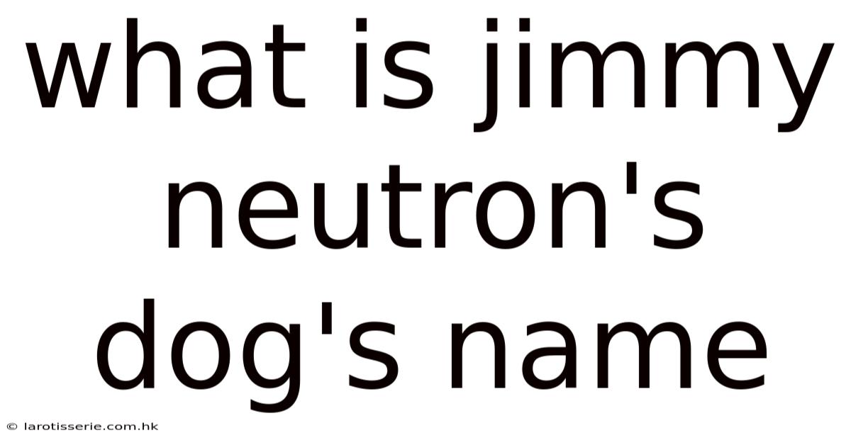 What Is Jimmy Neutron's Dog's Name