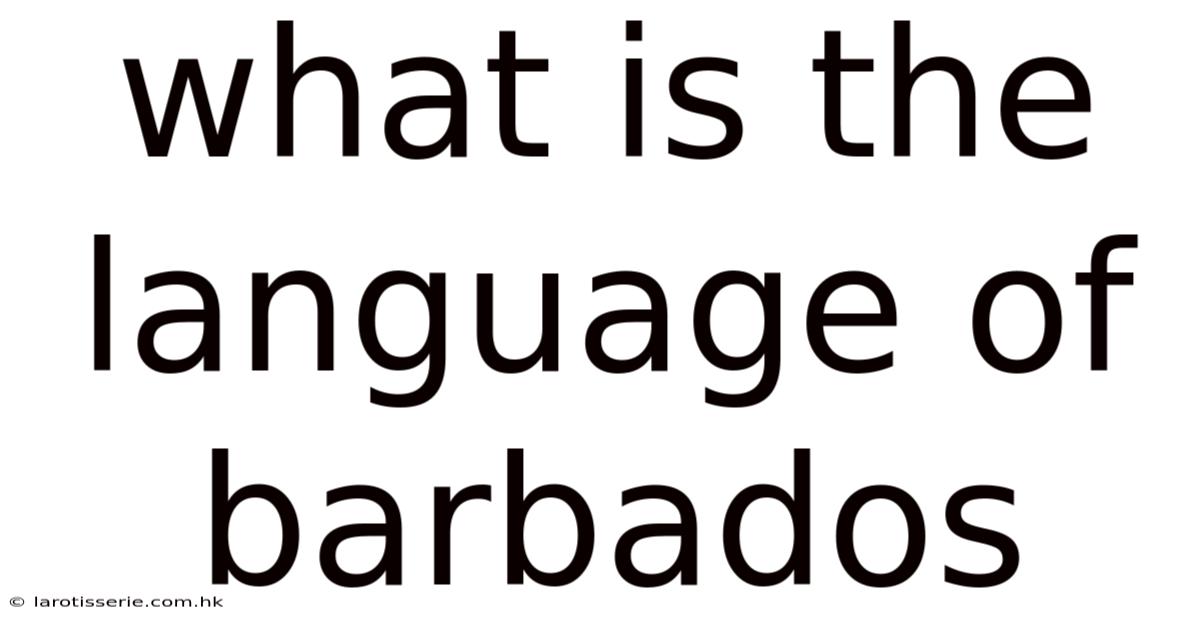 What Is The Language Of Barbados