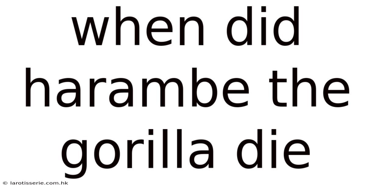 When Did Harambe The Gorilla Die