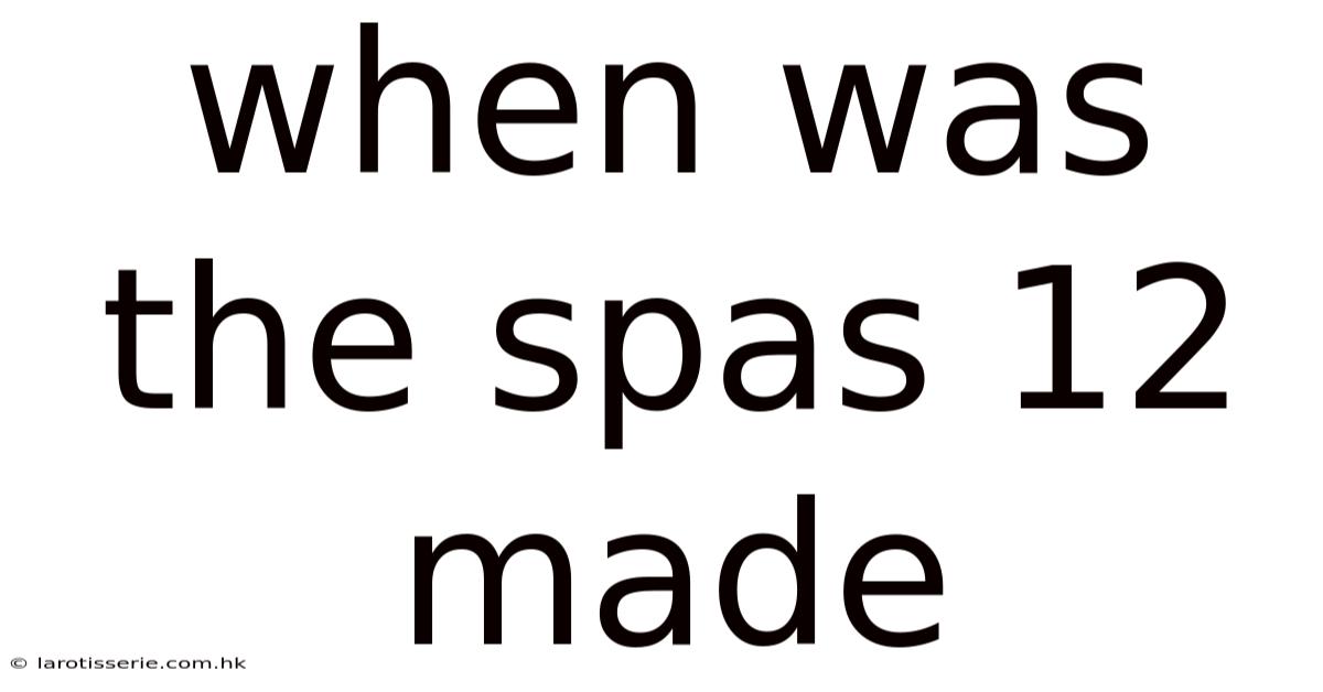 When Was The Spas 12 Made