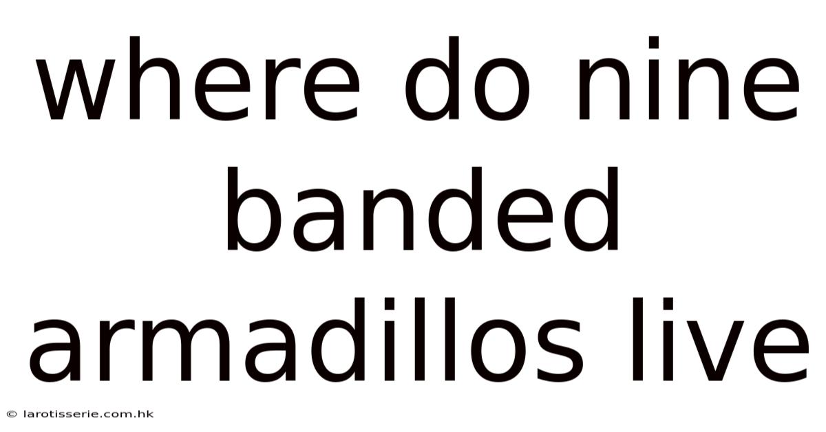 Where Do Nine Banded Armadillos Live