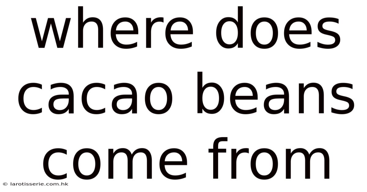 Where Does Cacao Beans Come From