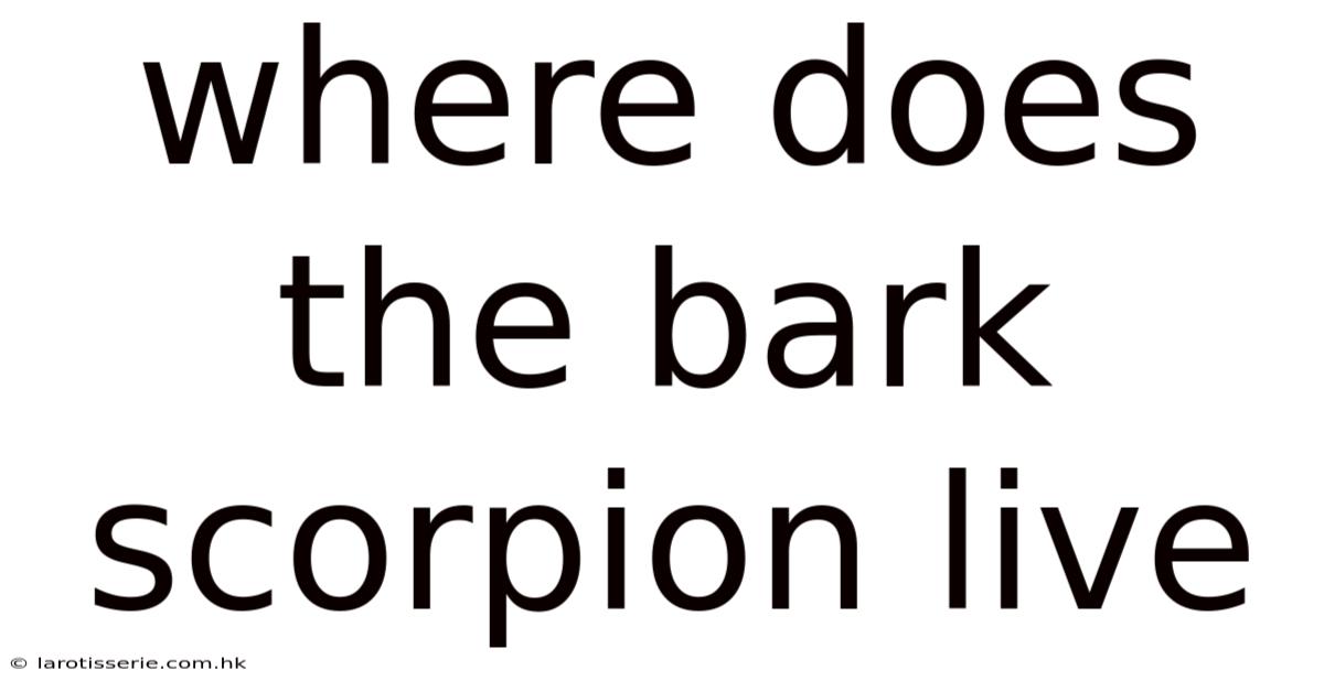Where Does The Bark Scorpion Live
