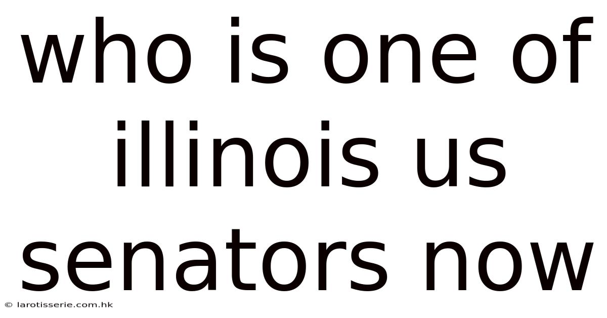 Who Is One Of Illinois Us Senators Now
