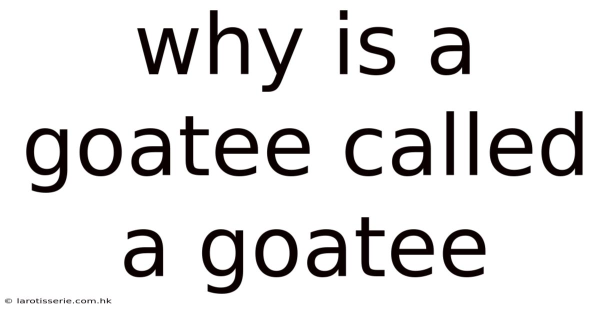 Why Is A Goatee Called A Goatee
